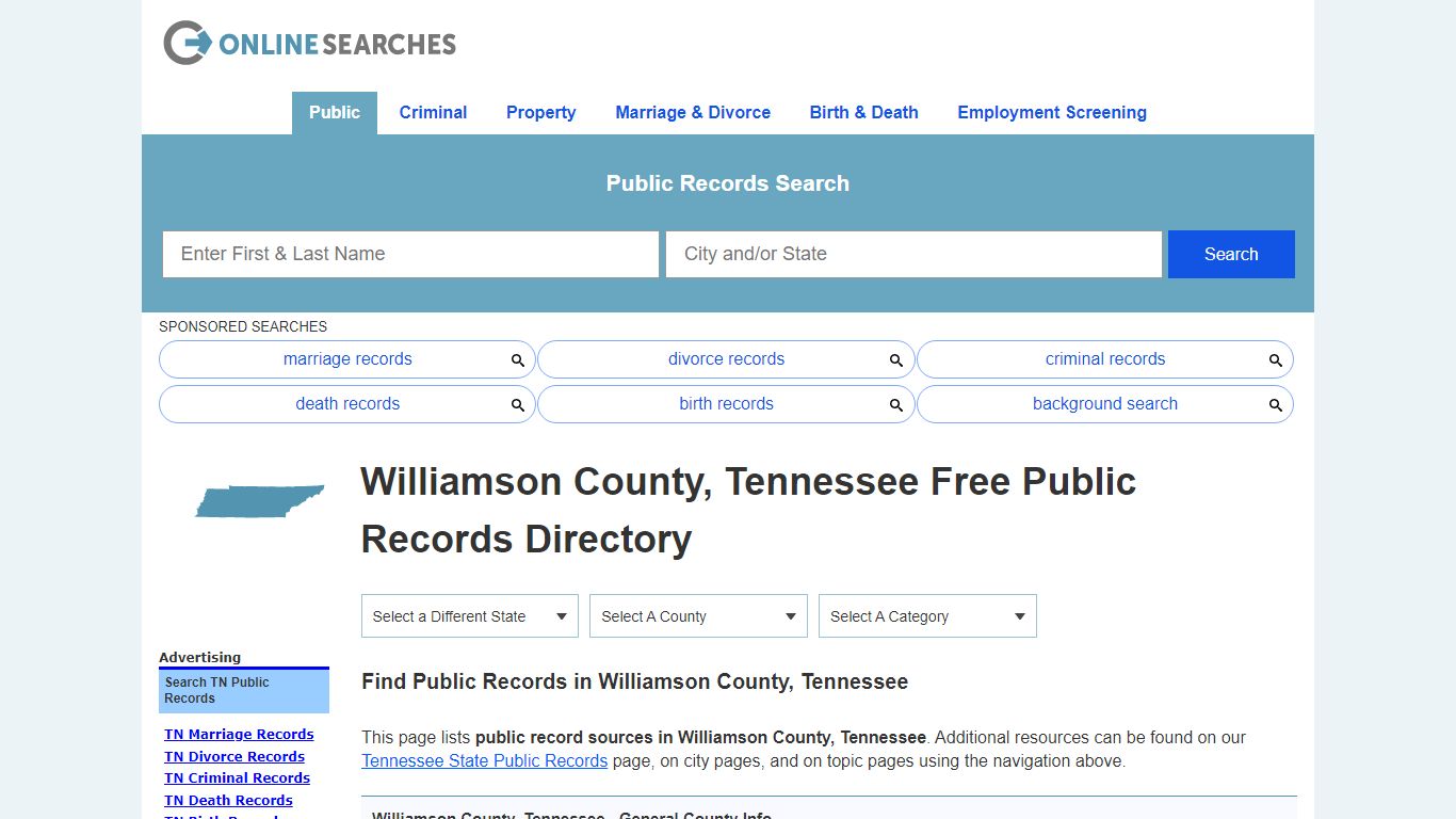 Williamson County, Tennessee Public Records Directory